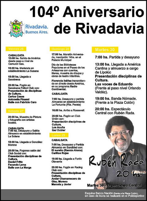 104&ordm; Aniversario del Partido de Rivadavia